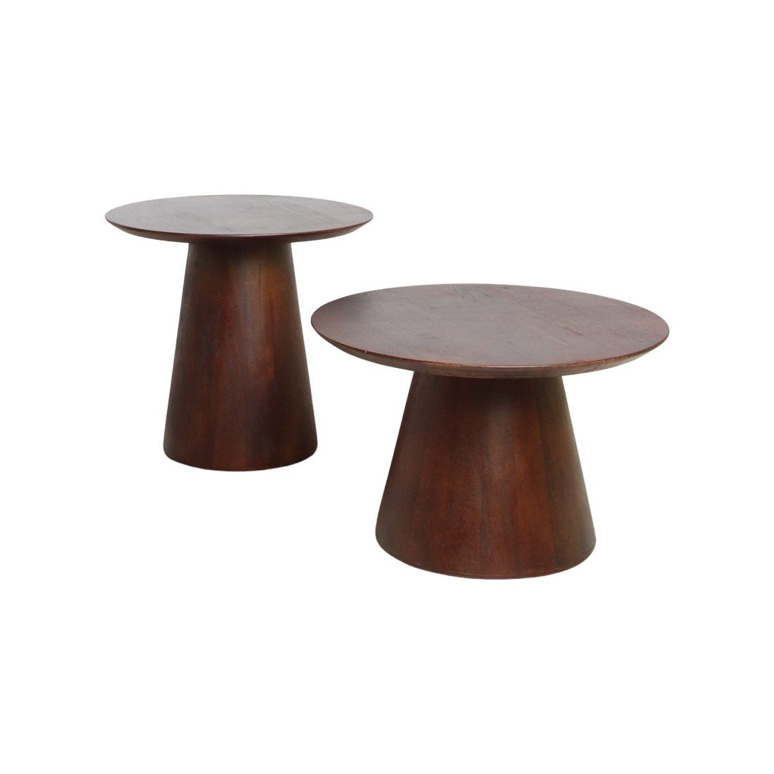 Bullnose mangohouten bijzettafel cone Ø 55 cm