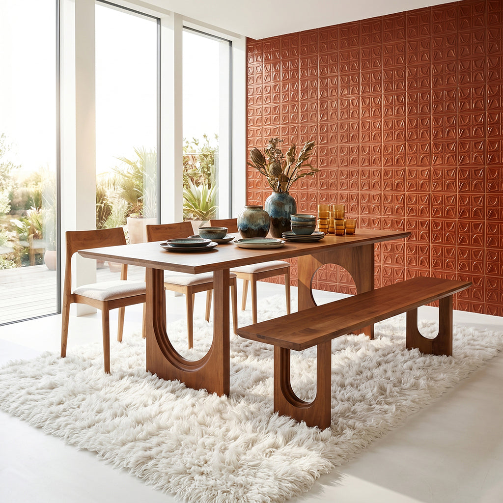 Bullnose Chamfered Mix mangohouten eettafel  - 180 cm