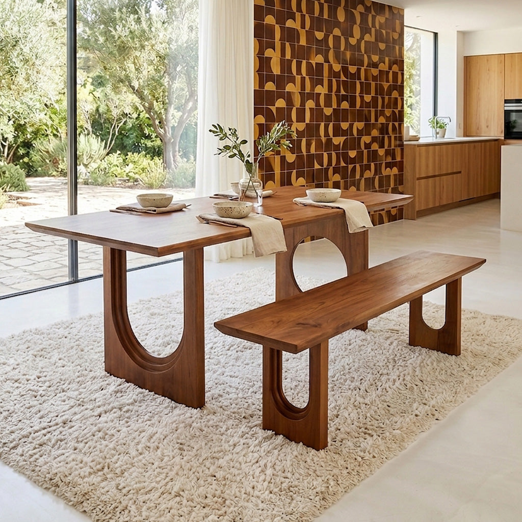 Bullnose Chamfered Mix mangohouten eettafel  - 200 cm