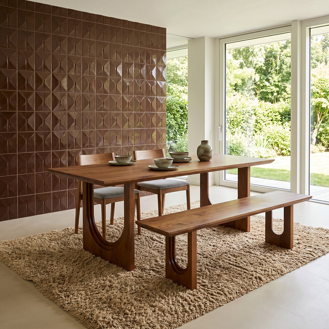 Bullnose Chamfered Arch mangohouten eettafel  - 240 cm