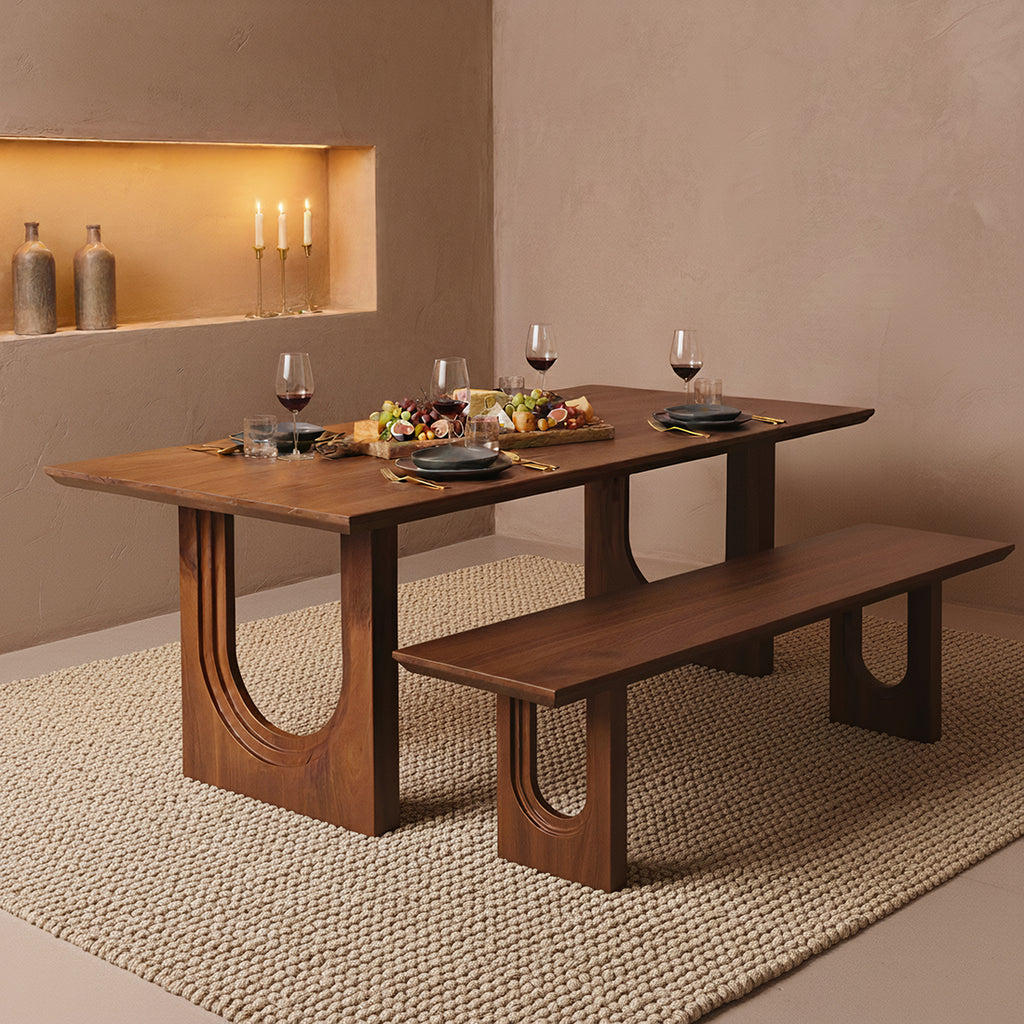 Bullnose Chamfered Arch mangohouten eettafel  - 240 cm