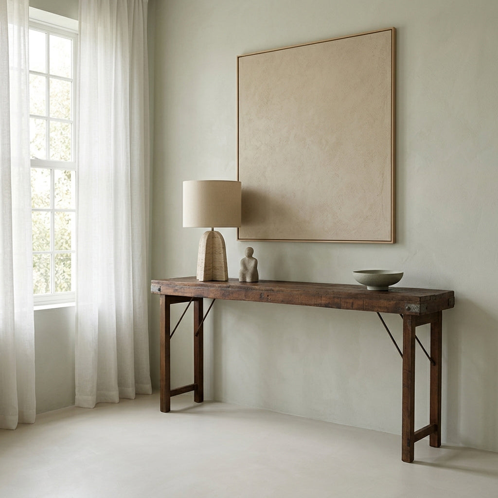 Inklapbare wandtafel bruin - 165x40x76 cm