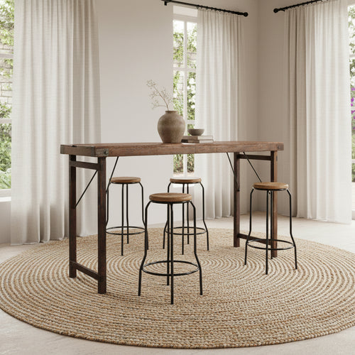 Foldable bar table brown - 170x60x107 cm