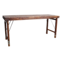 Inklapbare vintage eettafel - Gerecycled hout - 173x60x76 cm