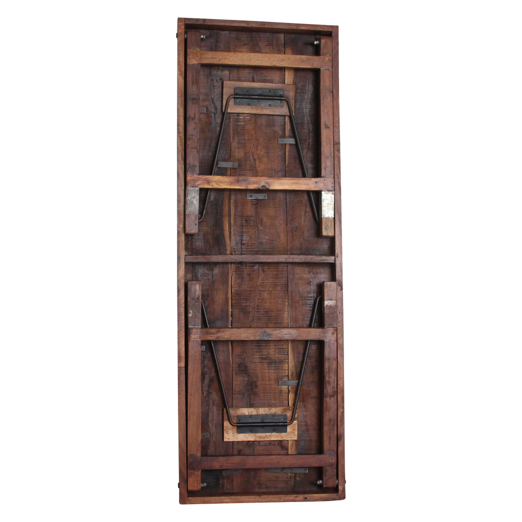 Inklapbare vintage eettafel - Gerecycled hout - 173x60x76 cm