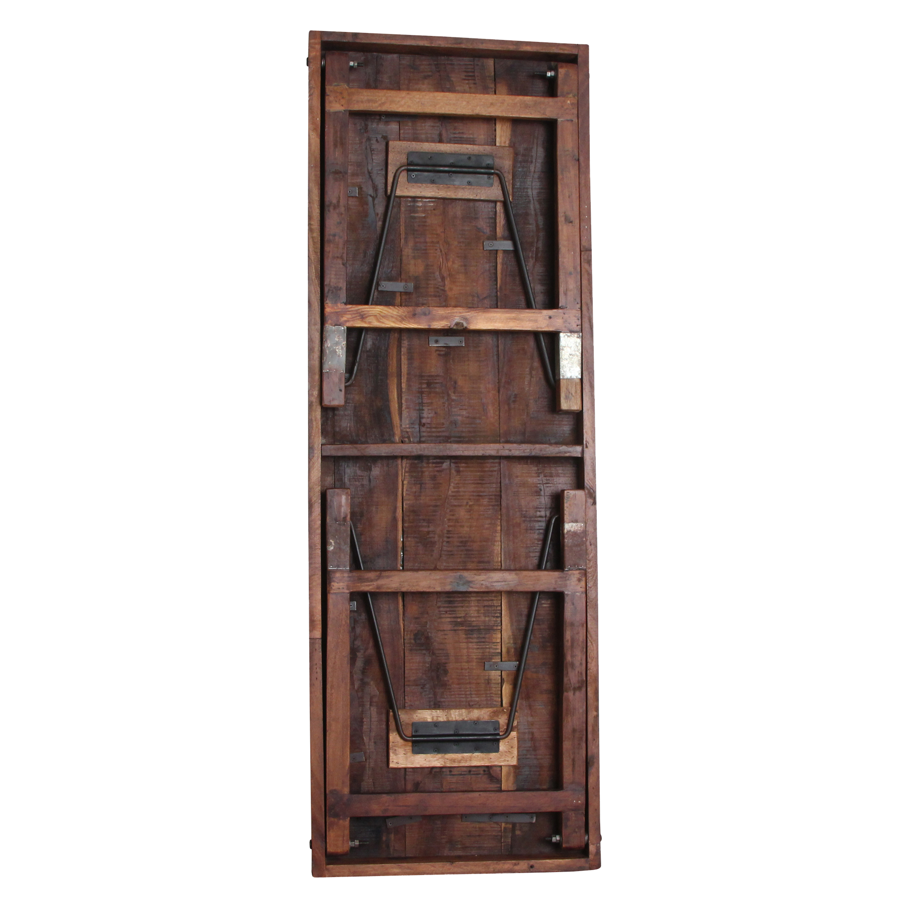 Inklapbare vintage eettafel - Gerecycled hout - 173x60x76 cm