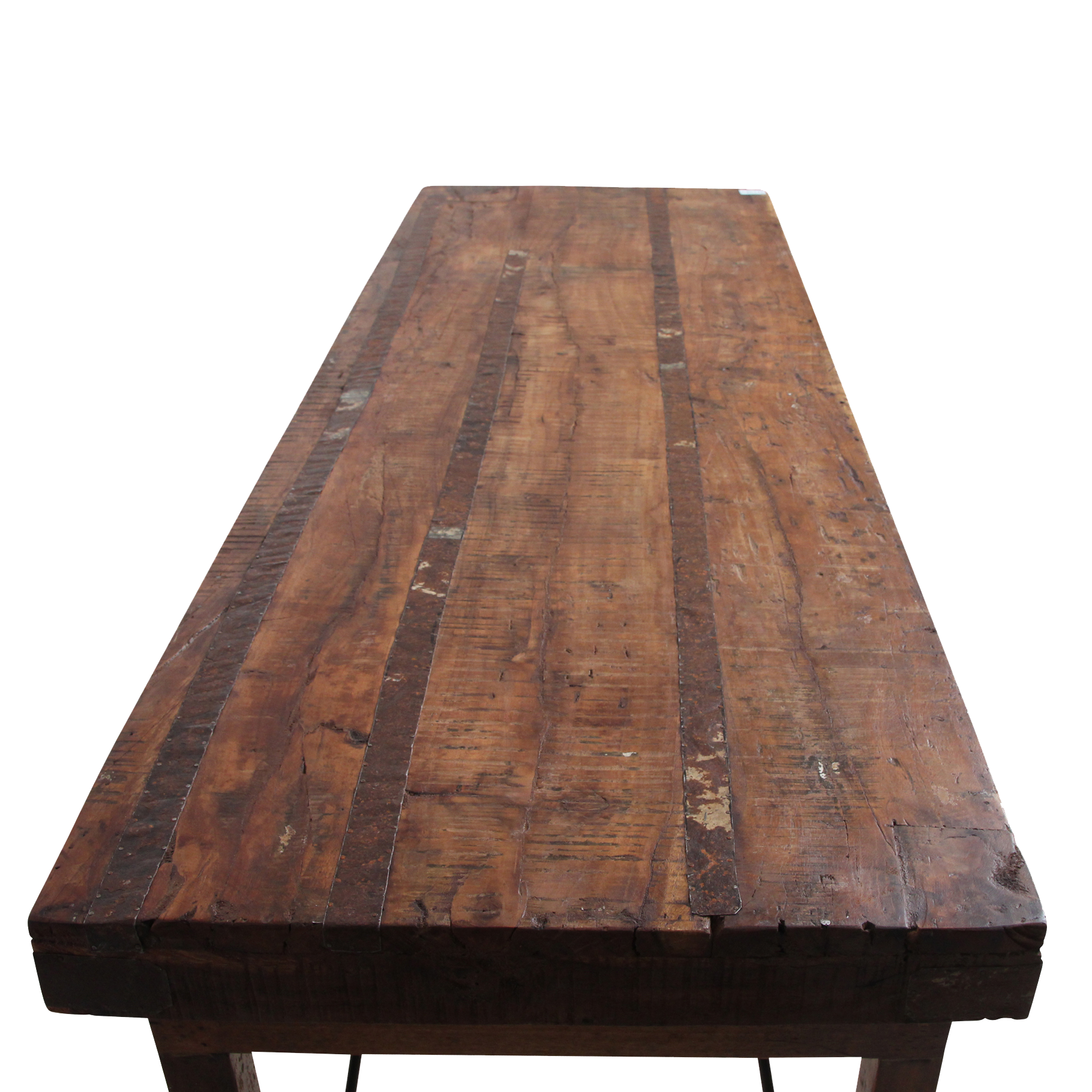 Inklapbare vintage eettafel - Gerecycled hout - 173x60x76 cm