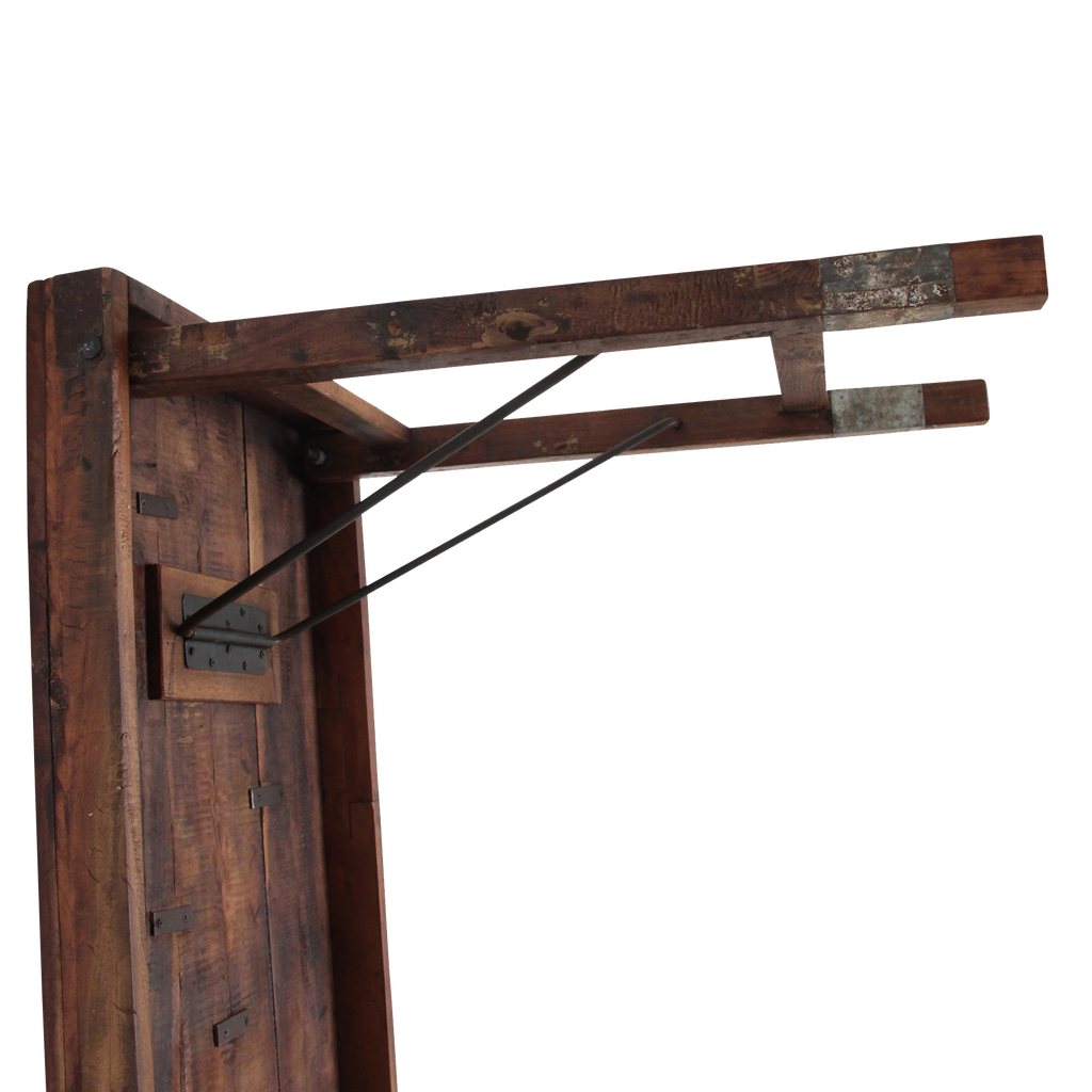 Inklapbare vintage eettafel - Gerecycled hout - 173x60x76 cm