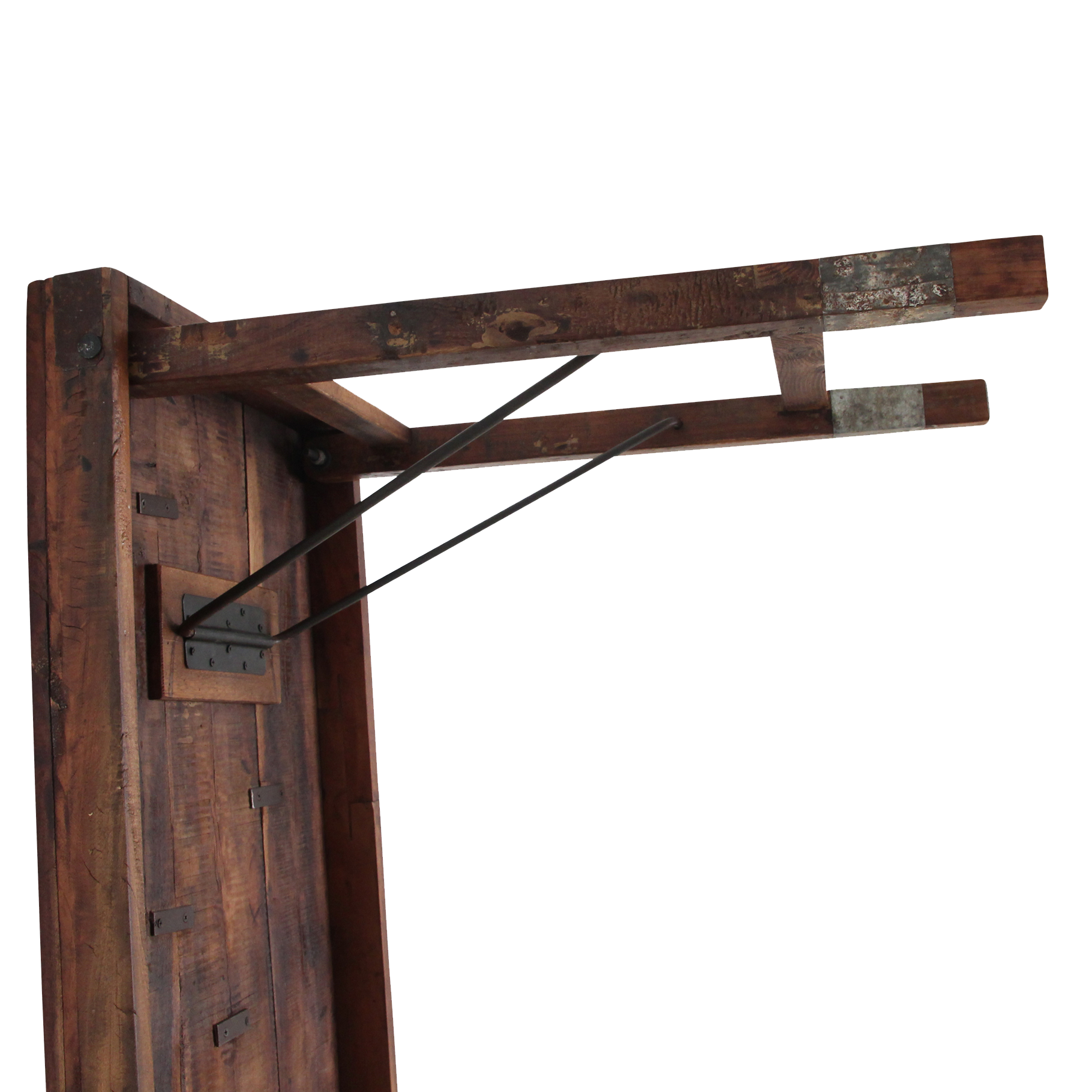 Inklapbare vintage eettafel - Gerecycled hout - 173x60x76 cm