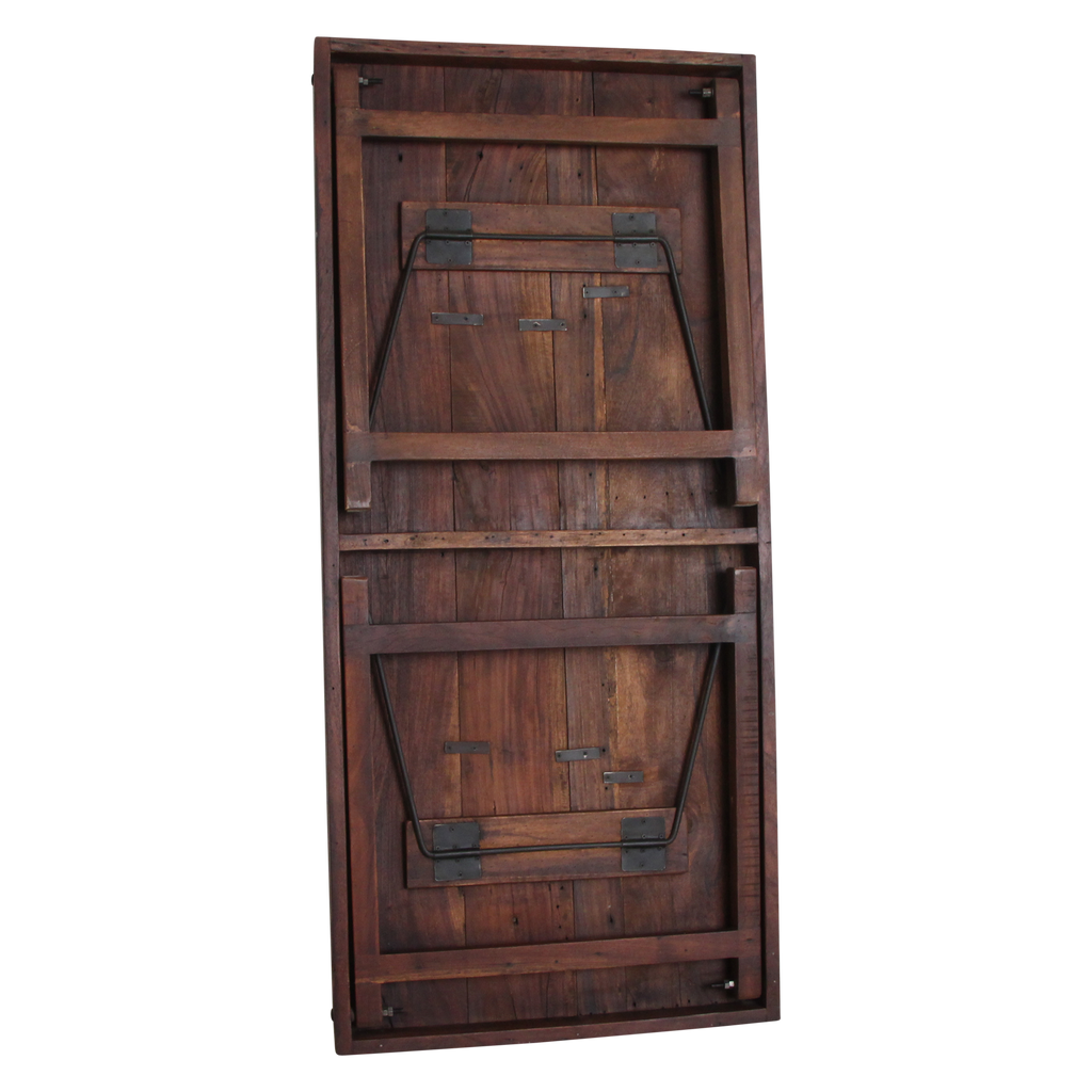 Inklapbare vintage eettafel - Gerecycled hout - 165x75x76 cm