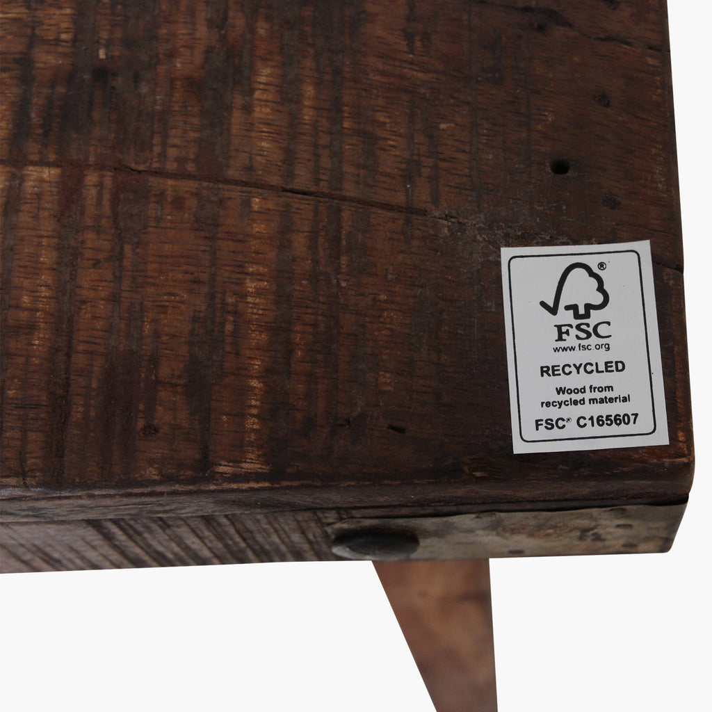 Inklapbare vintage eettafel - Gerecycled hout - 165x75x76 cm