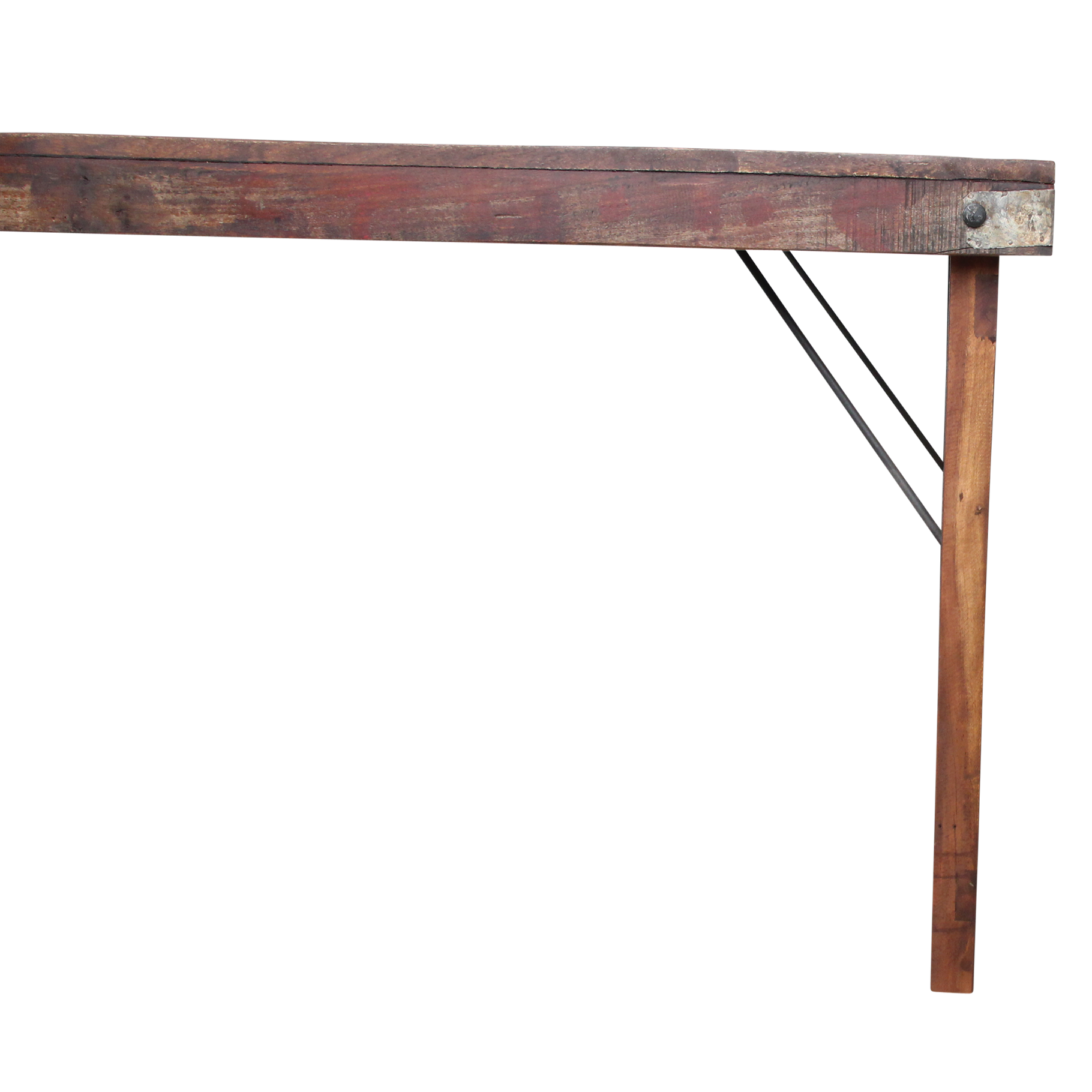 Inklapbare vintage eettafel - Gerecycled hout - 165x75x76 cm