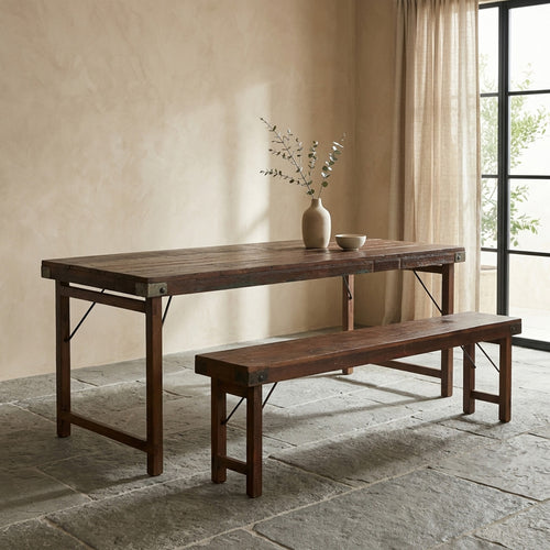 Foldable Vintage Dining Table XL - Recycled Wood - 190x80x76 cm