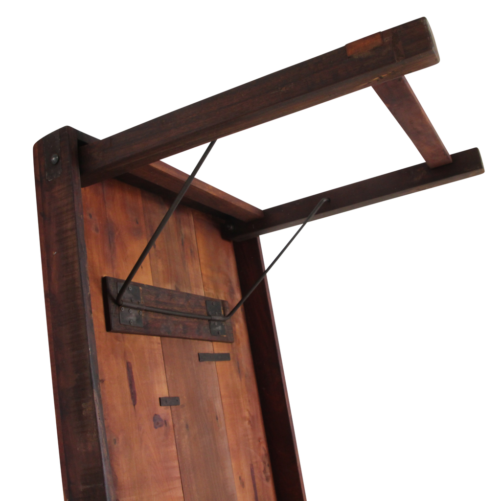 Inklapbare vintage eettafel XL - Gerecycled hout - 190x80x76 cm