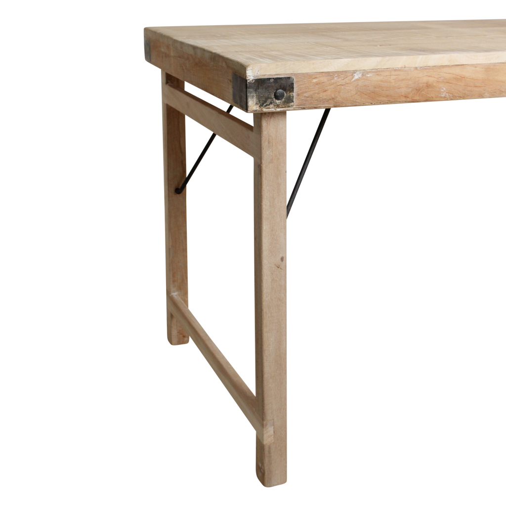 Limewash opklapbare eettafel - 165x75x76 cm