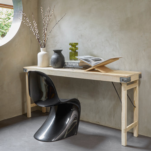 Opklapbare houten wandtafel Limewash - 170x40x76 cm