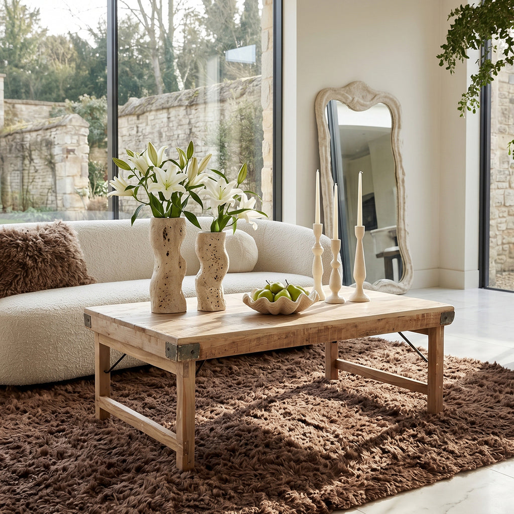 Limewash inklapbare salontafel - 120x75x45 cm