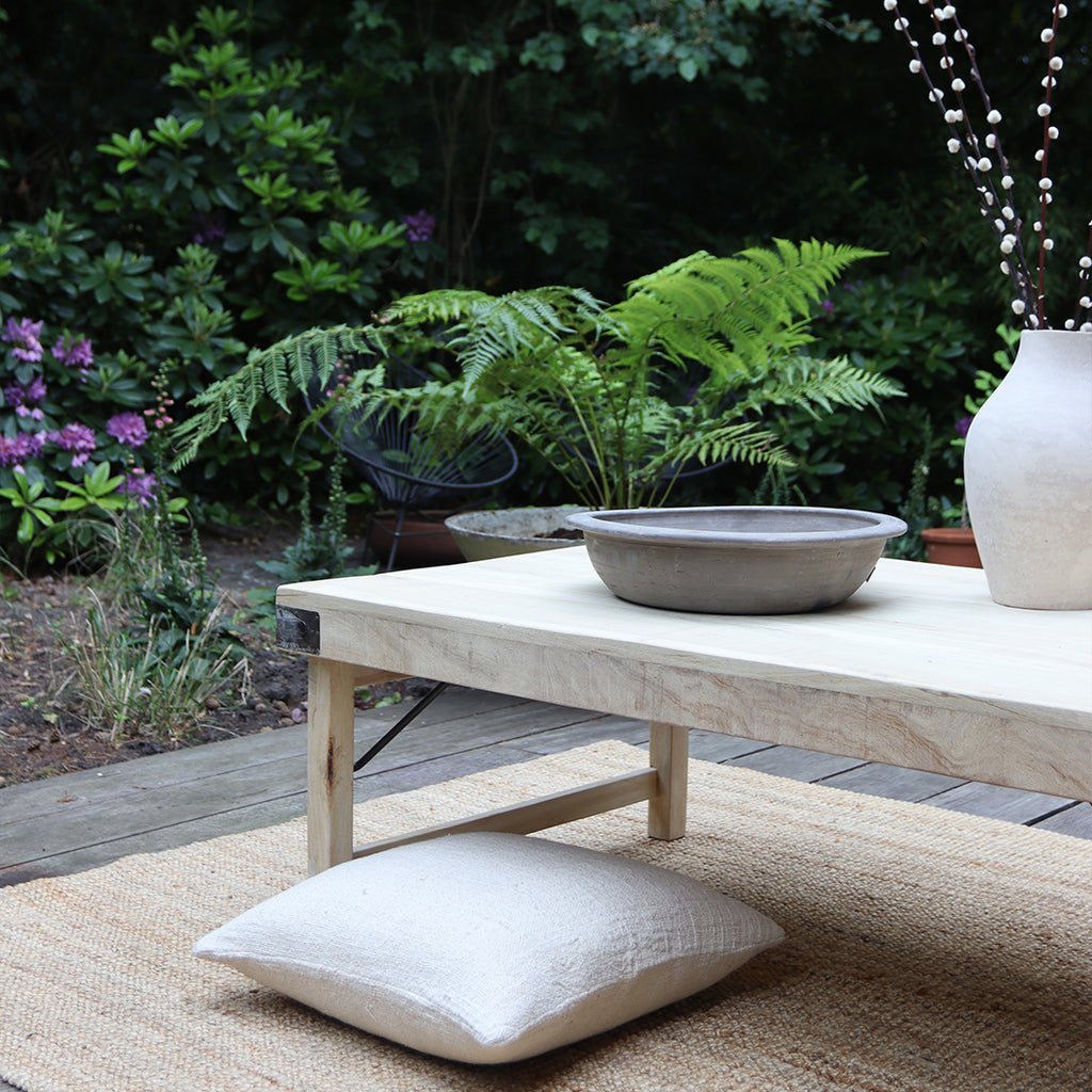 Limewash inklapbare salontafel - 120x75x45 cm