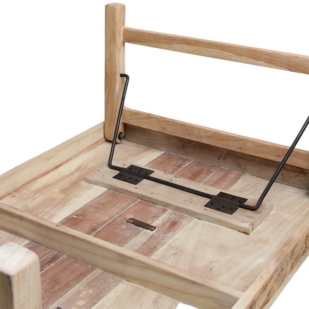 Limewash inklapbare salontafel - 120x75x45 cm
