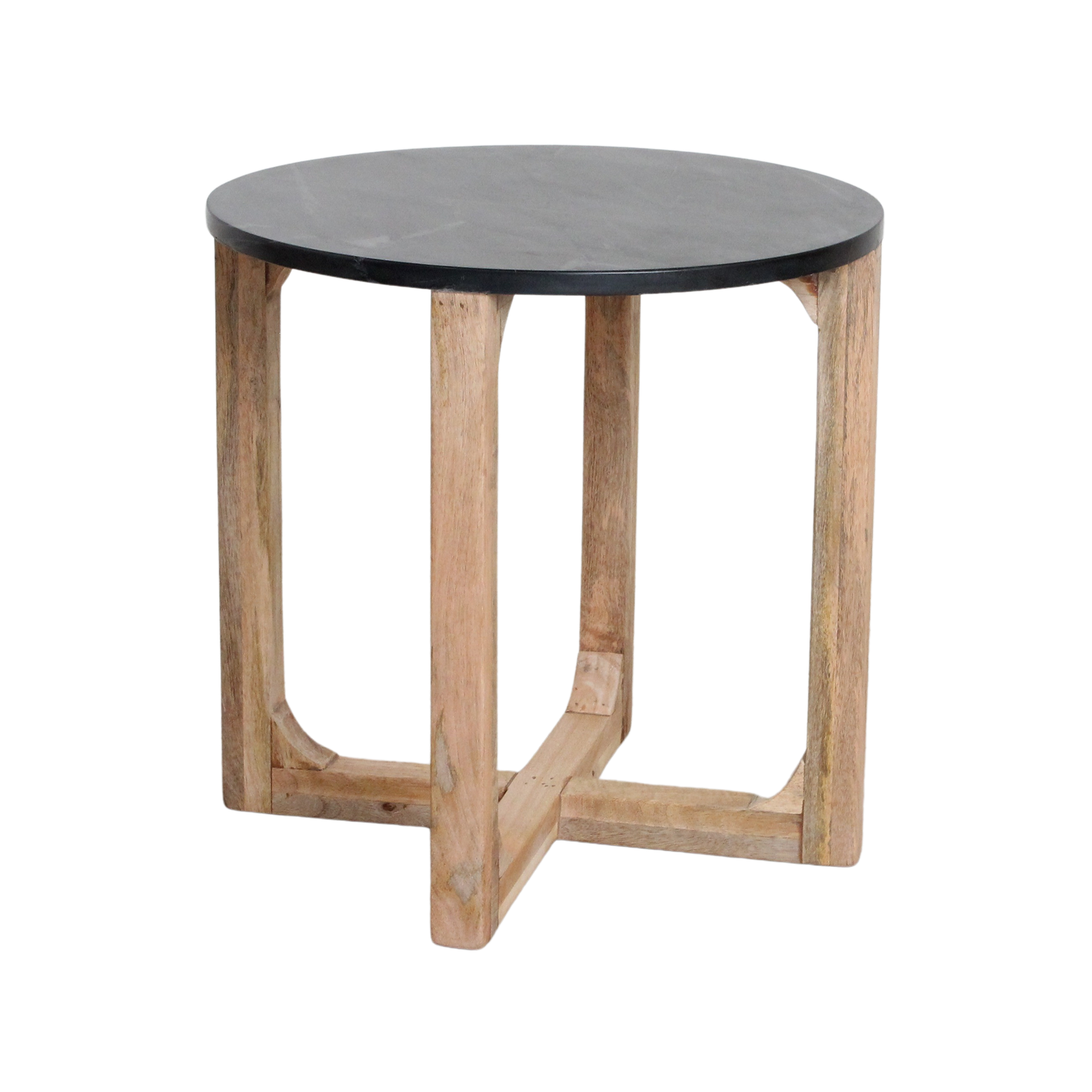 Marmeren bijzettafel rond - zwart