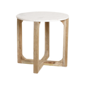 Marmeren bijzettafel rond - wit