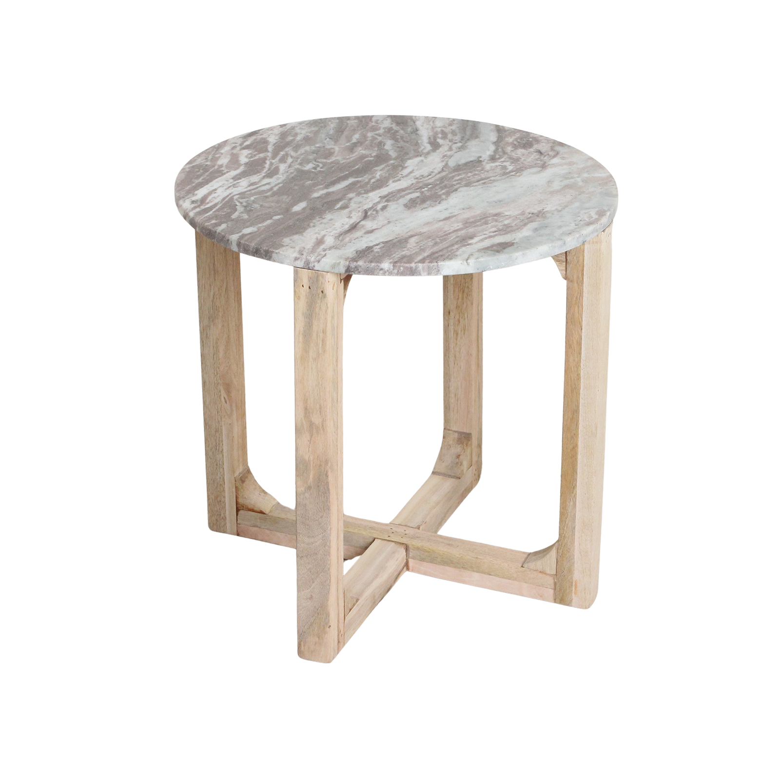 Marmeren bijzettafel rond - fantasy bruin