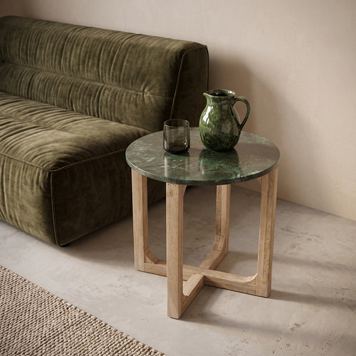 Marmeren bijzettafel rond - groen
