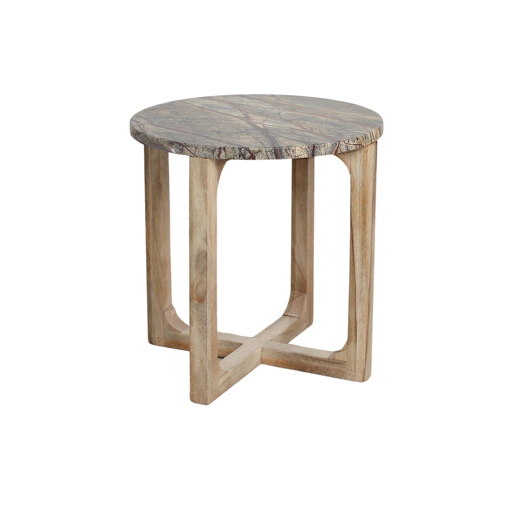 Marmeren bijzettafel Bizar - 50x50x50 cm