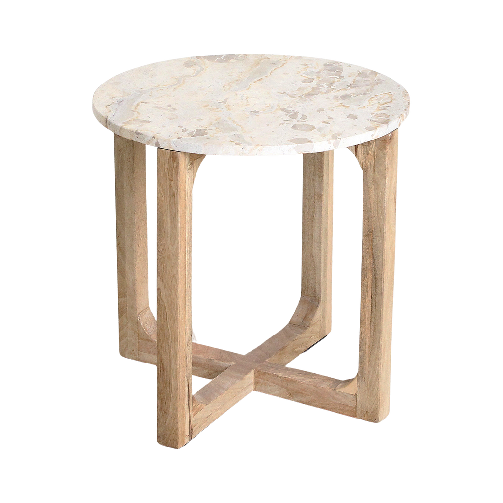 Marmeren bijzettafel Créme - 50x50x50 cm