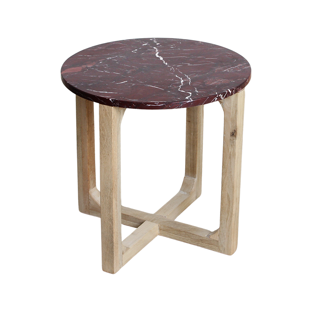 Marmeren bijzettafel Cherry - 50x50x50 cm