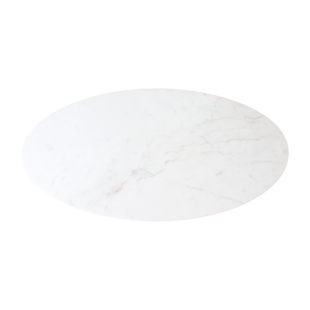 Ovale marmeren salontafel - Wit - 120x60x38 cm