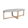 Ovale marmeren salontafel - Fantasy bruin - 120x60x38 cm