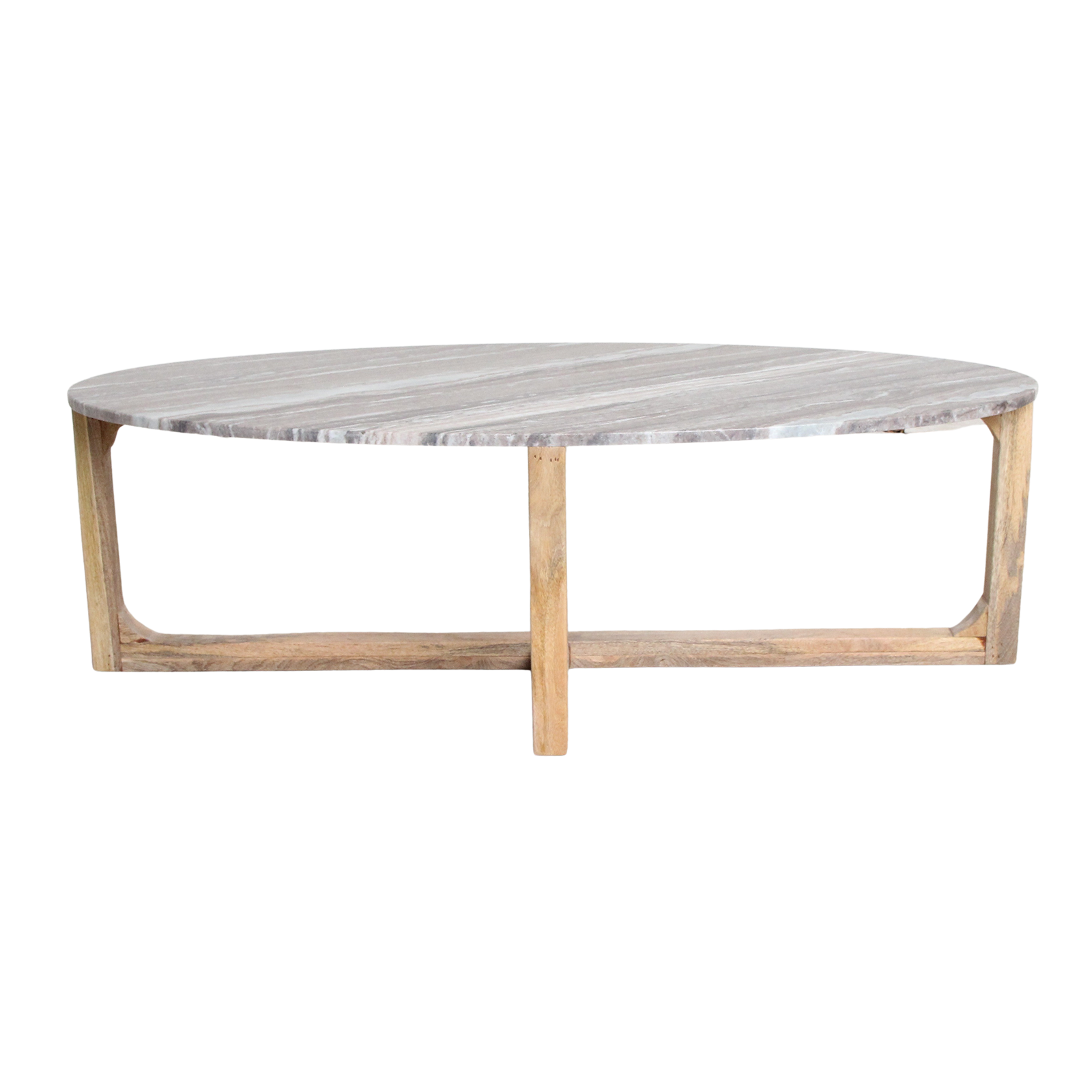 Ovale marmeren salontafel - Fantasy bruin - 120x60x38 cm
