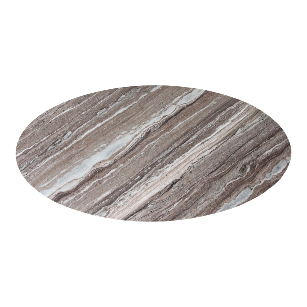 Ovale marmeren salontafel - Fantasy bruin - 120x60x38 cm
