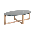 Ovale marmeren salontafel - Groen - 120x60x38 cm