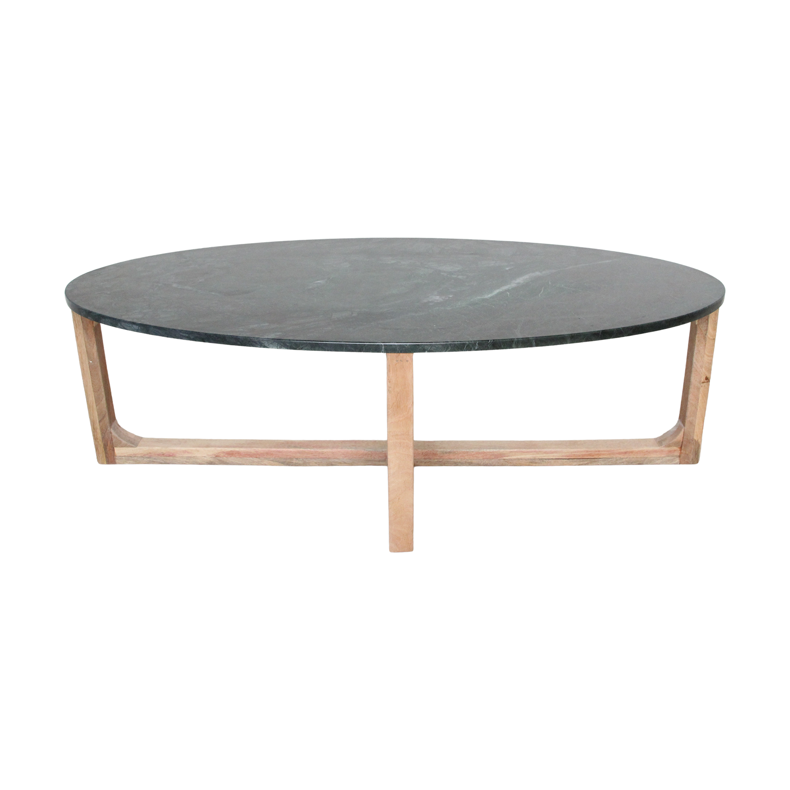 Ovale marmeren salontafel - Groen - 120x60x38 cm