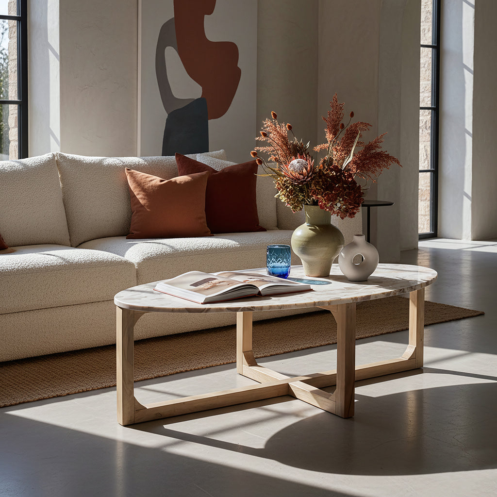 Marmeren salontafel Créme - 120x60x38 cm