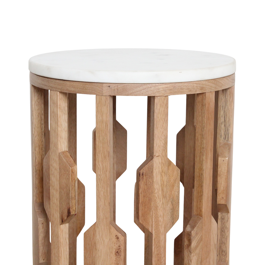 Atjeh marmeren bijzettafel - wit