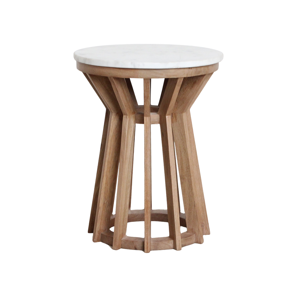 Sarawak marmeren bijzettafel - wit