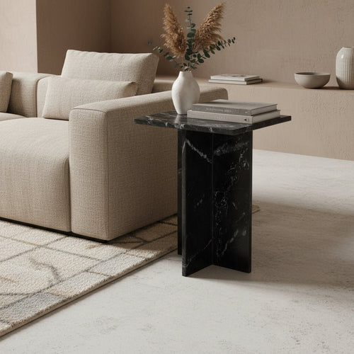 Shanghai marmeren bijzettafel - zwart - Noël Home
