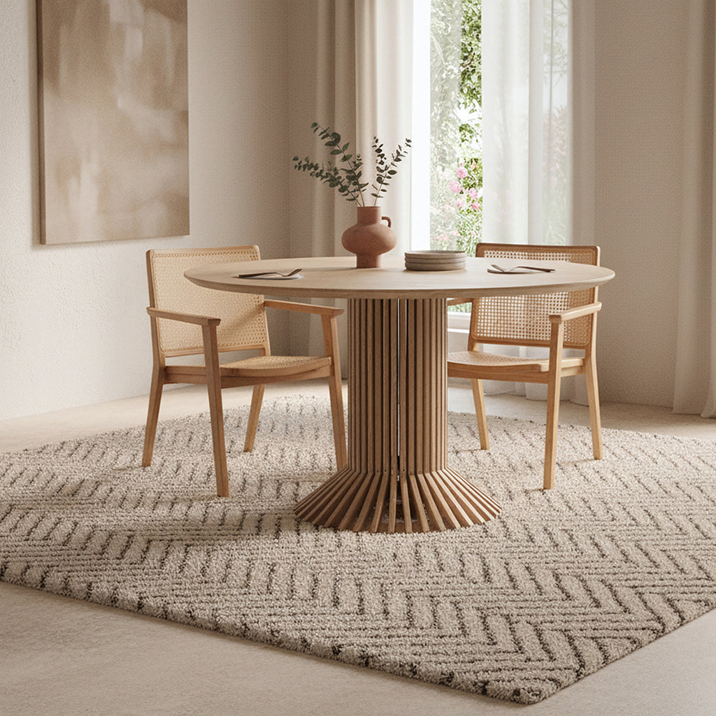 Eiffel teakhouten ronde eettafel - Ø 120 cm