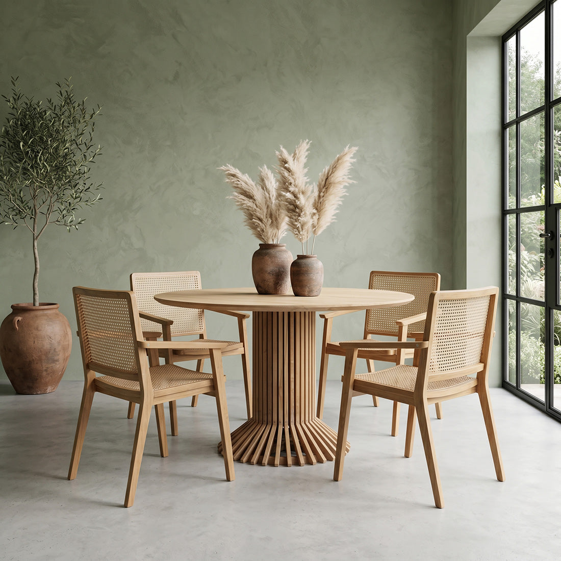 Eiffel teakhouten ronde eettafel  - Ø 140 cm