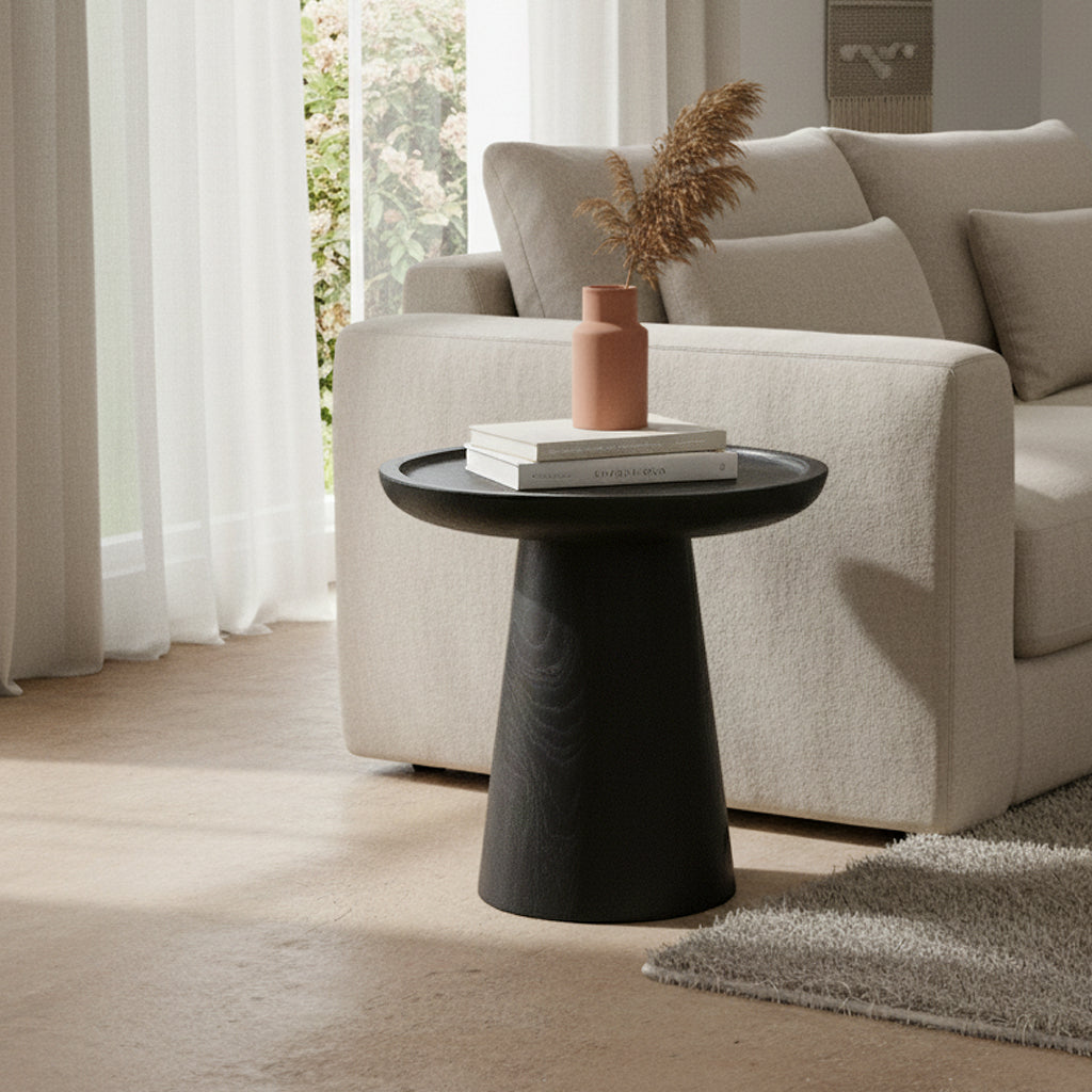 Nero teakhouten bijzettafel  Dusk - zwart