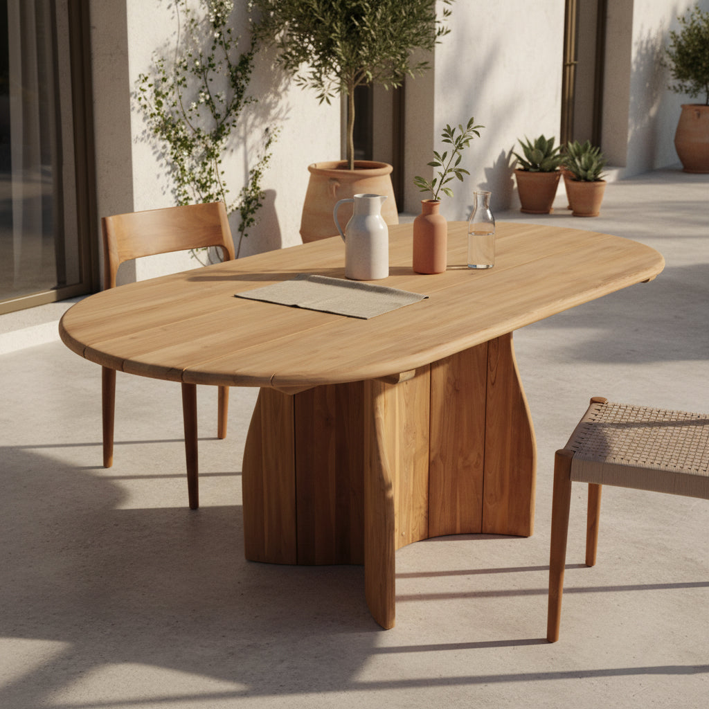 Verano teakhouten ovale tuintafel - 200 cm